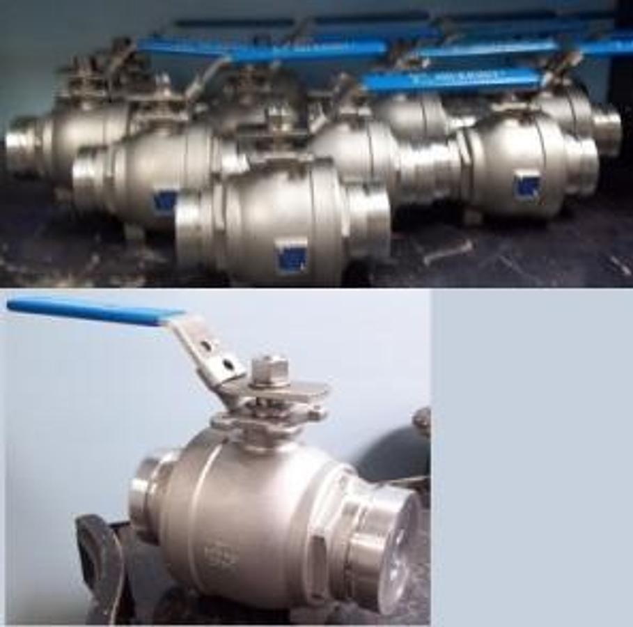 Used SHURJOINT 3" 600 STAINLESS STEEL GROOVED BALL VALVE WITH LEVER HANDLE. MODEL: SJ600