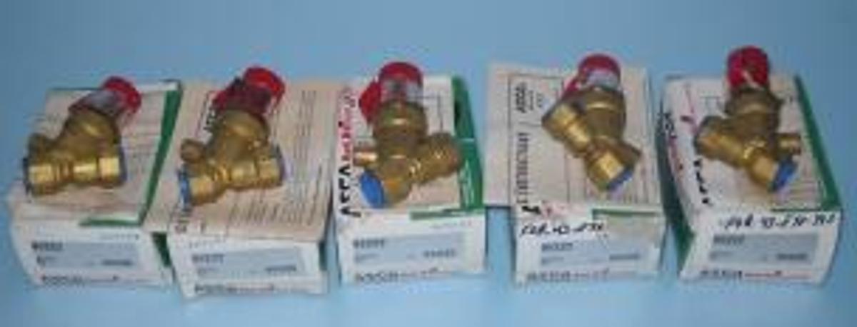 Used QTY. 6. ASCO REDHAT VALVES CAT# V0222 FORM# V5500R1 PIPE 3/8 ORIFICE 3/8 FLOW CONTROL VALVES SOLENOID AND AIR-CONTROLLED 2