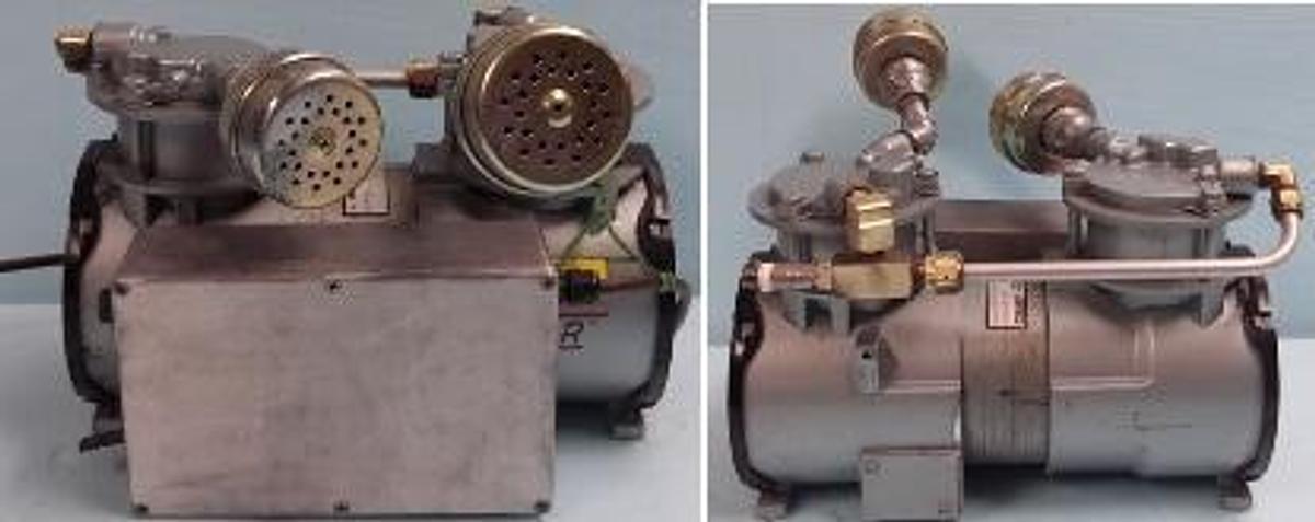 Used GAST MFG. CORP. C-R VACUUM PUMP MODEL NO.: RAA-V110-EB VOLTS; 115/110 AMPS: 2.8/2.6 HZ: 50/60