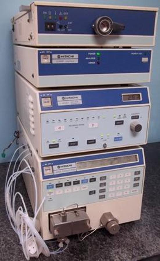 Used HITACHI HPLC SYSTEM CONSISTING OF THE FOLLOWING: 1) INTELLIGENT PUMP