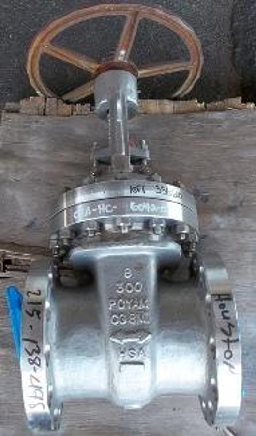 Used QTY. 1. AMPO POYAM 8" 300 CG8M FLANGED RAISED FACE GATE VALVE