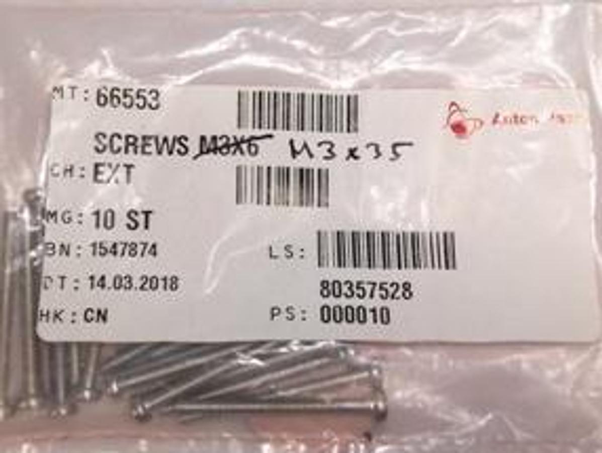 Used ANTON PAAR SCREWS M3 X 35