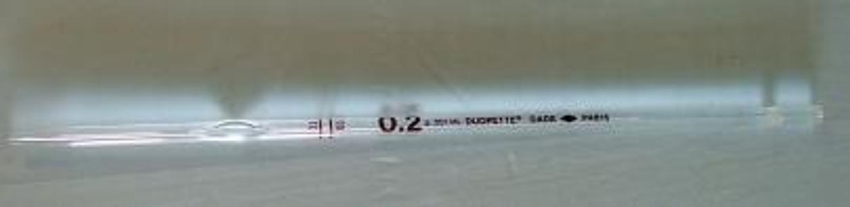 Used QTY. 1. GLASS PIPETTE .2ML DADE DUOPETTE P4615