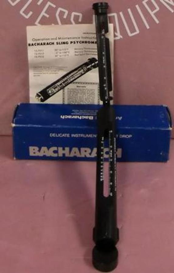 Used QTY. 1. BACHARACH INSTRUMENT COMPANY SLING PSYCHROMETER INCLUDES 1. OPERATION AND MAINTENANCE INSTRUCTION BOOKLET #12-9015 IN ORIGINAL PACKAGING.