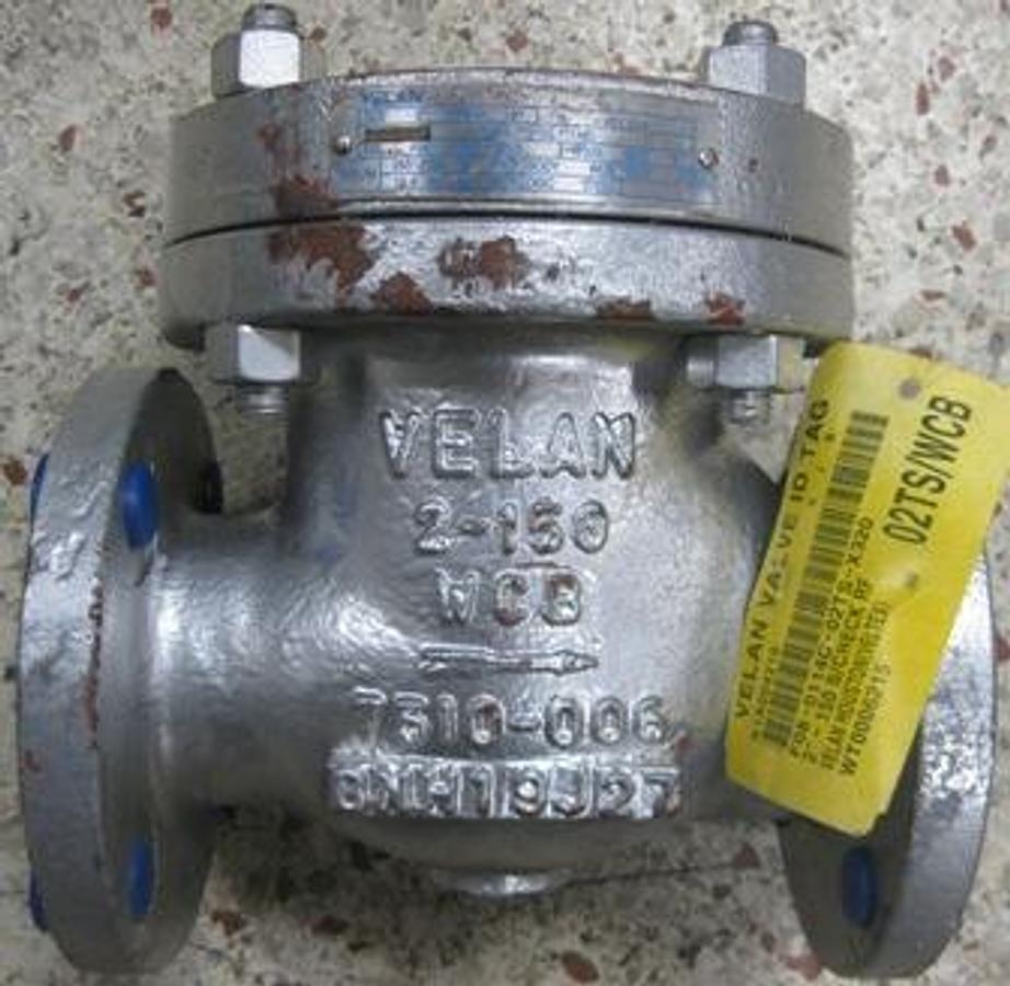 Used VELAN 2" 150 WCB FLANGED RAISED FACE CHECK VALVE