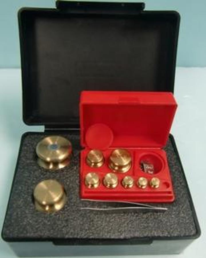 Used QTY. 1. TROEMNER WEIGHT SET WITH 12 ALUMINUM WEIGHTS: 1MG