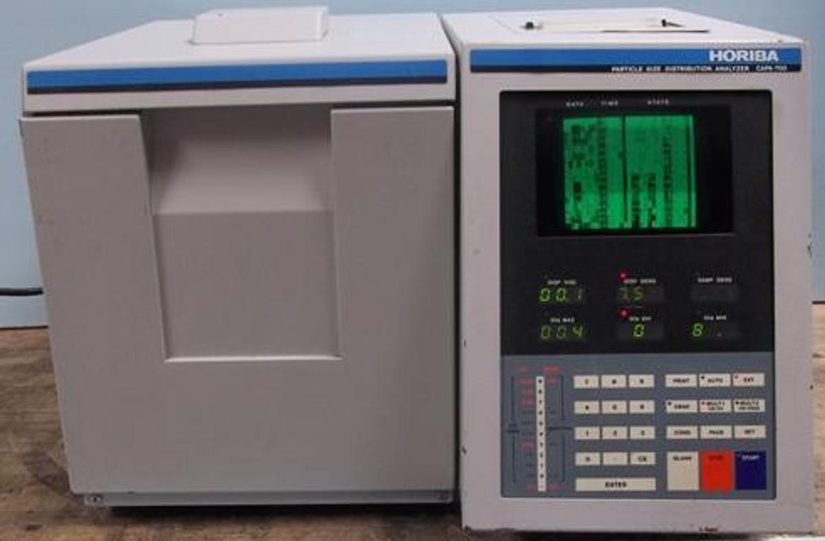 Used HORIBA PARTICLE SIZE DISTRIBUTION ANALYZER CAPA-700 MODEL CAPA-700 MFG. NO. 4007550012 POWER 120V 800VA 50/60HZ DATE 1999 POWERS ON BUT SCREEN WONKEY for PARTS OR REPAIR ONLY