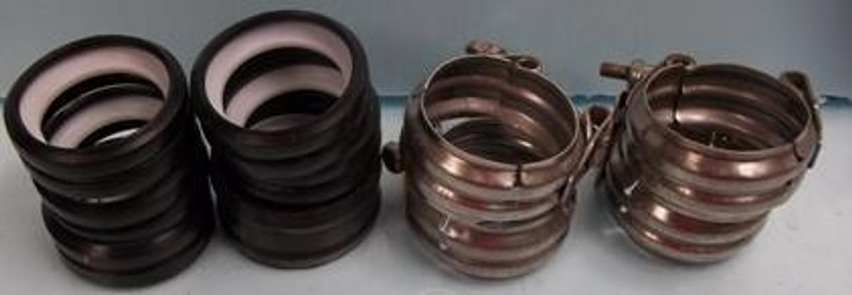 Used BEAD TO BEAD 1 ½" GLASS PIPE CONNECTIONS WITH 6 SEALS.