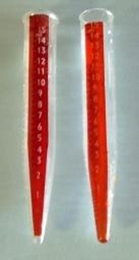 Used QTY. 2. PYREX NO. 8100 CENTRIFUGE TUBES 15ML WITH RED INDICATOR STRIPE