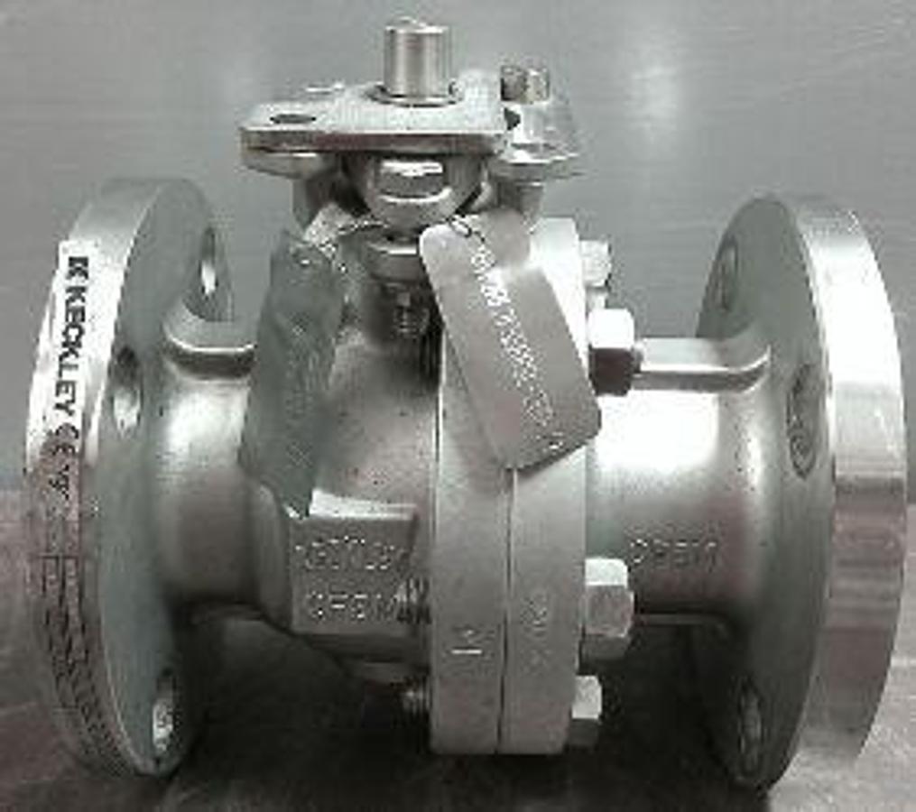 Used KECKLEY 2" 150 NACE CF8M FLANGED RAISED FACE BALL VALVE
