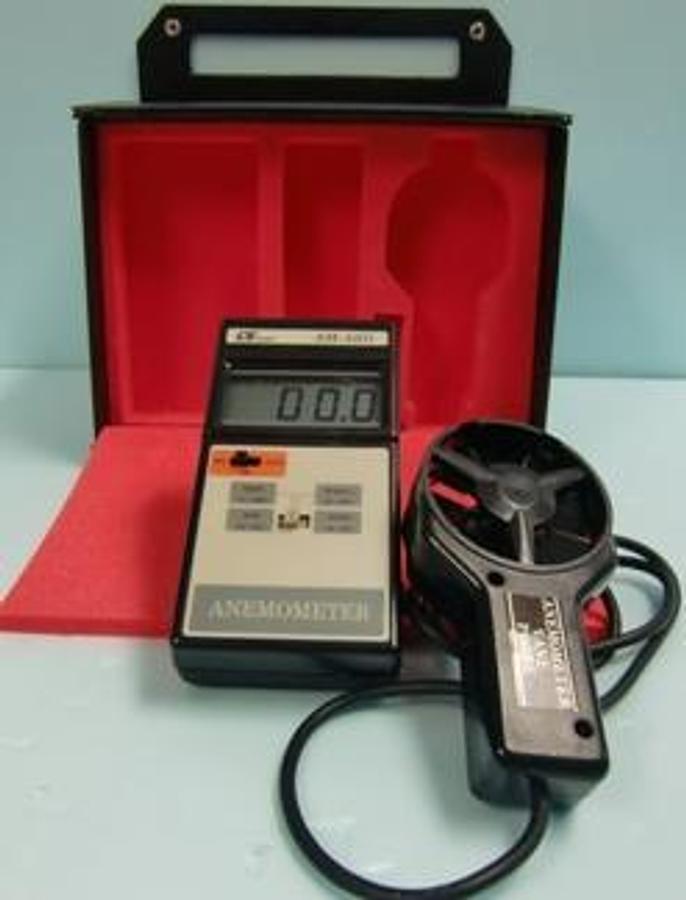 Used LUTRON AM-4201 ANEMOMETER DC 9V SRN. L384339 WITH 1. FOAM LINED BLACK VINYL CARRY CASE.