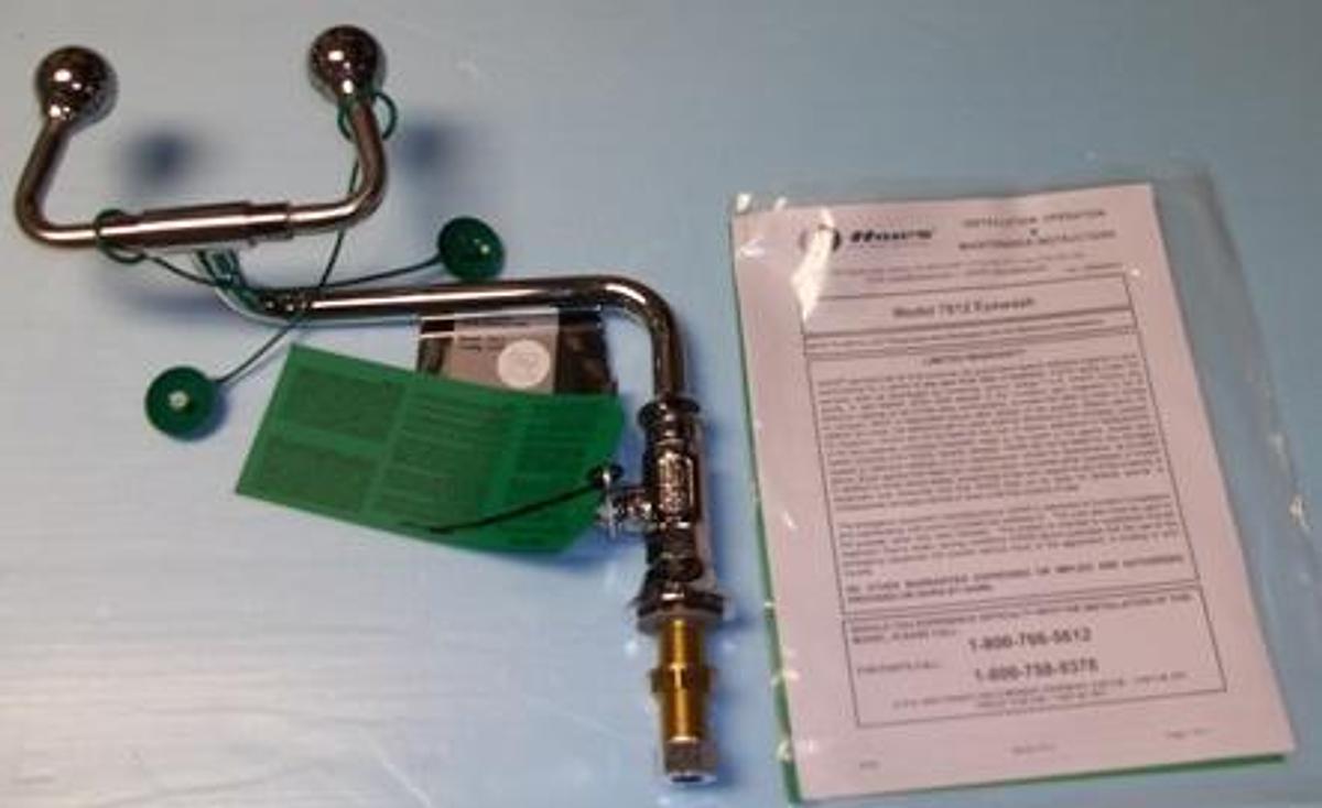 Used HAWS. CORPORATION. EYEWASH STATION MODEL 7612.SWING AWAY EYEWASH DESIGNED TO BE MOUNTED ON RIGHT SIDE OF SINK OR DECK. (NEW) WITH INSTILLATION. OPERATION AND MAINTENANCE INSTRUCTION.