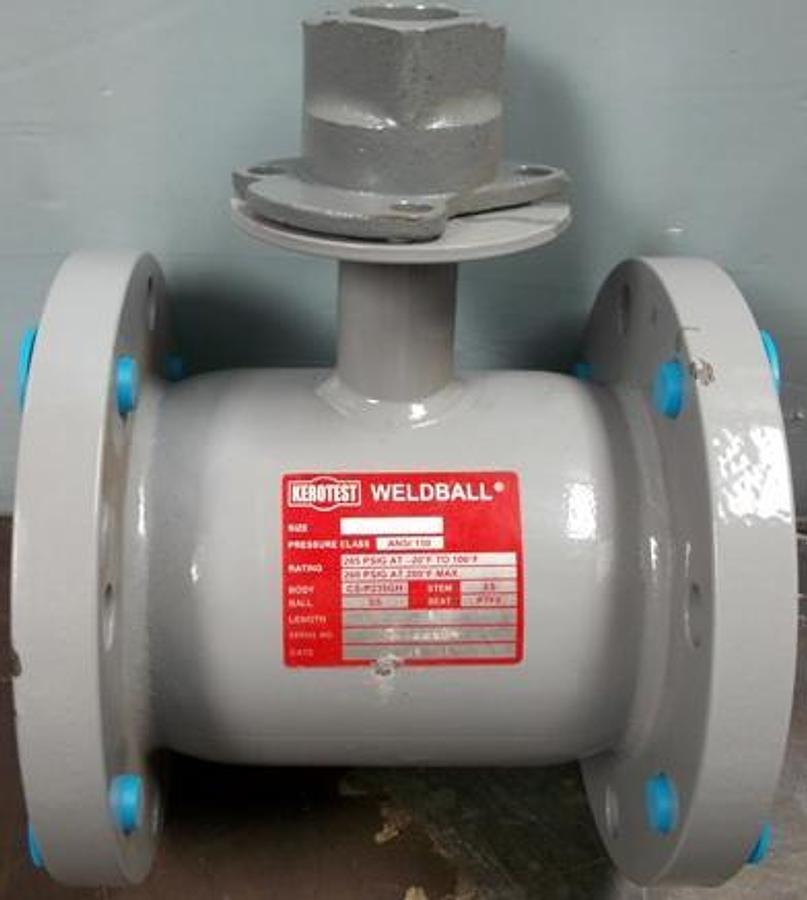 Used KEROTEST WELDBALL 4" FLANGED BALL VALVE SERIAL NO: 122834