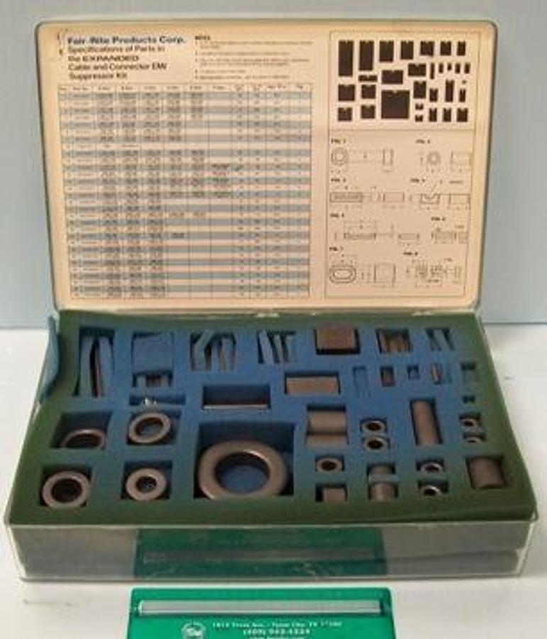 Used FAIR-RITE PRODUCTS CORP. EXPANDED CABLE CONNECTOR EMI SUPPRESSOR KIT PART # 0199000005.