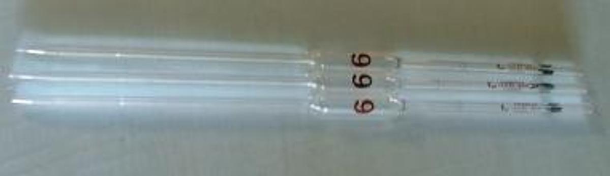 Used QTY. 3. GLASS PIPETTES 9ML