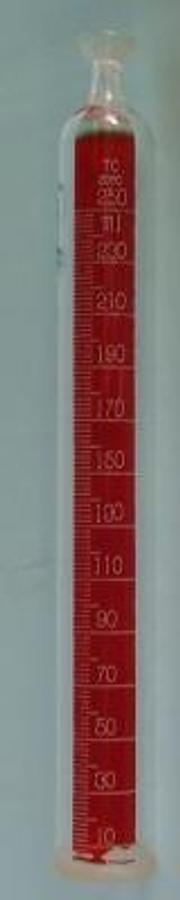 Used QTY. 1. SCIENTIFIC GLASS BLOWING CO.: GRADUATED CYLINDER WITH BALL JOINT TC 20C 250 ML MADE OF PYREX BRAND GLASS