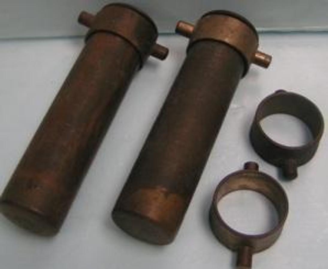 Used BRASS CENTRIFUGE CUPS 1 ½ INCHES WIDE X 6 ¼ DEEP