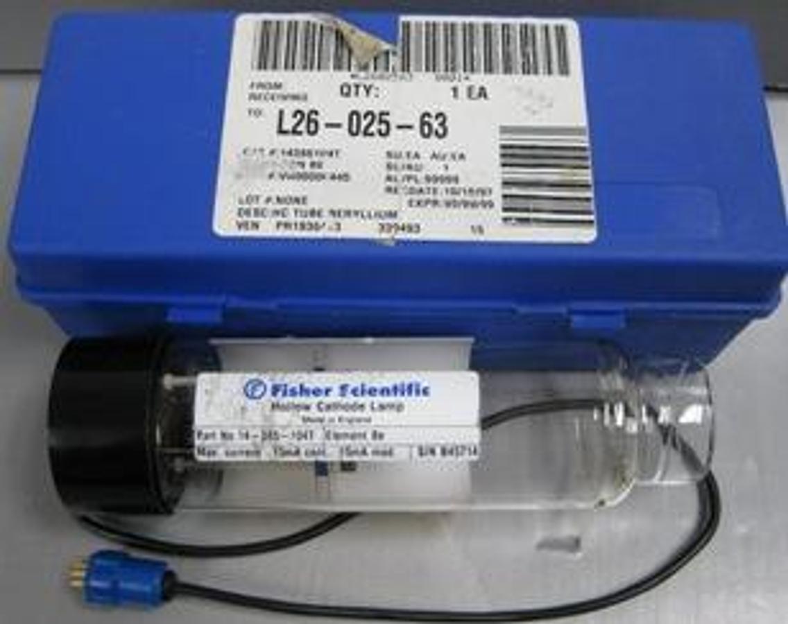 Used FISHER SCIENTIFIC HOLLOW CATHODE LAMP