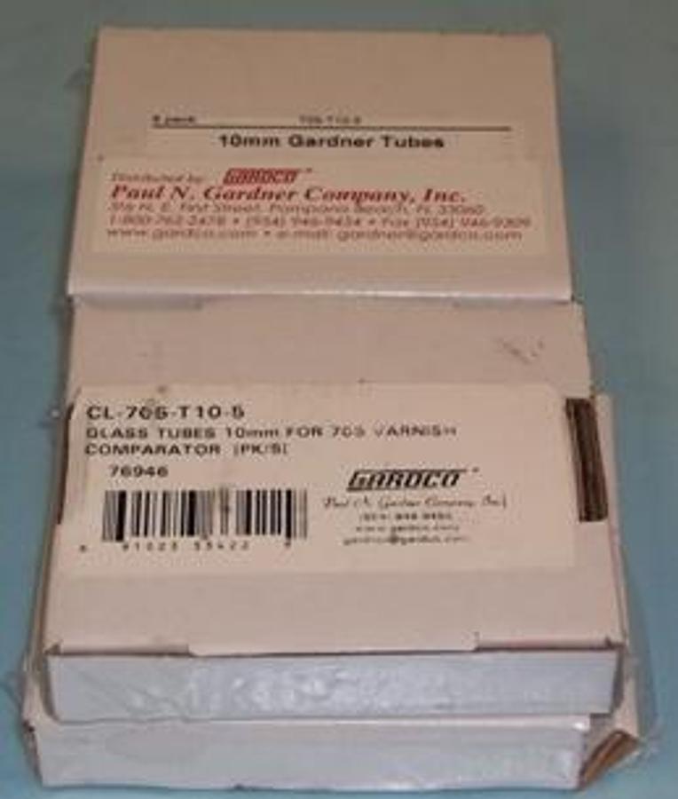 Used QTY. 4. BOXES 10MM GARDNER TUBES FOR 70B VARNISH COMPARATOR (PK/5).