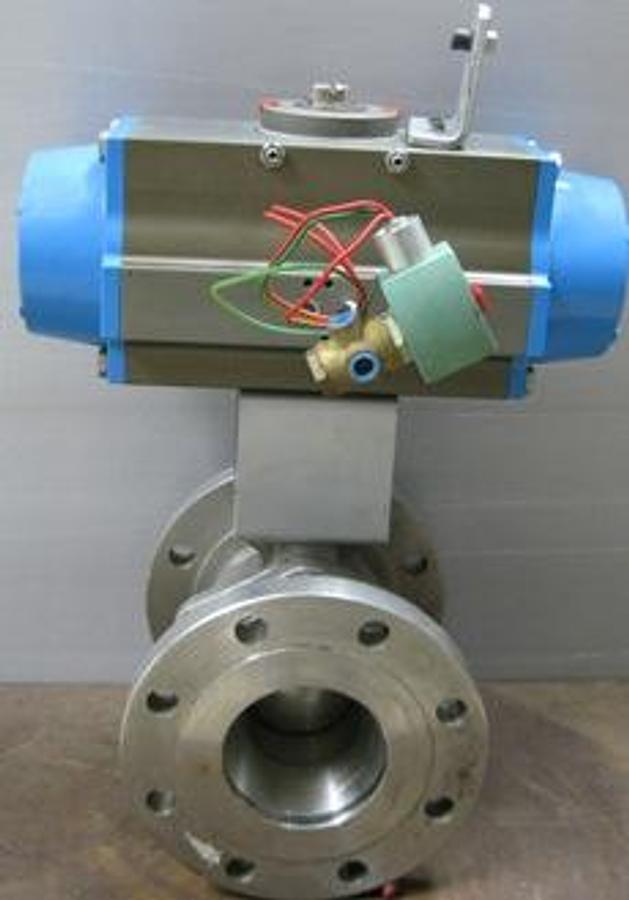Used QTY. 1. DAVIS VALVE 4 X 3 FLANGED RAISED FACE 2 PIECE BALL VALVE 150 CF8M