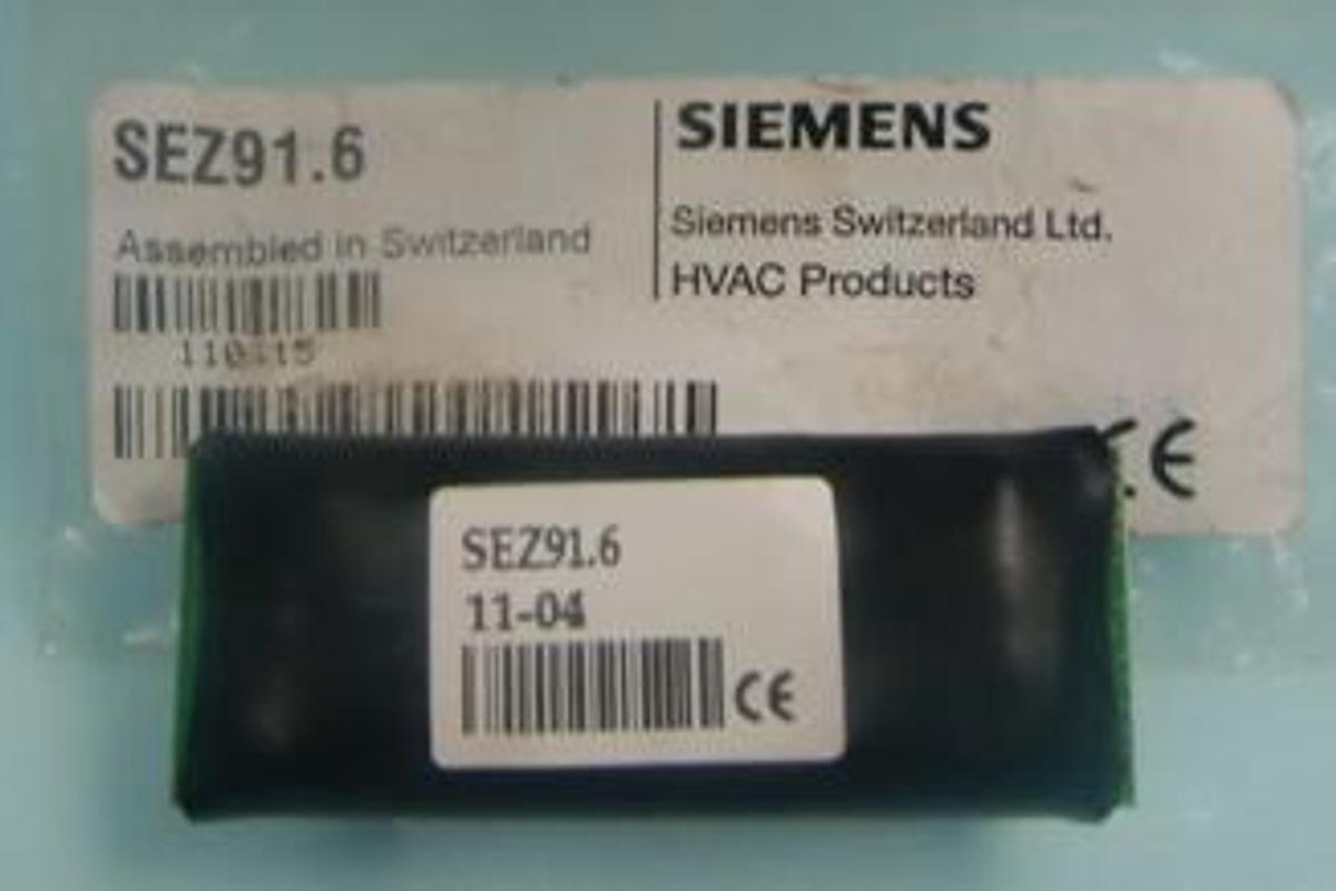 Used QTY. 1. SIEMENS SWITZERLAND LTD. HVAC PRODUCTS SEZ91.6 11-04 158WF TS02 17782 45113 15/04/2011 INUT 0.20V OUTUT AC 24V DC 0.10V.