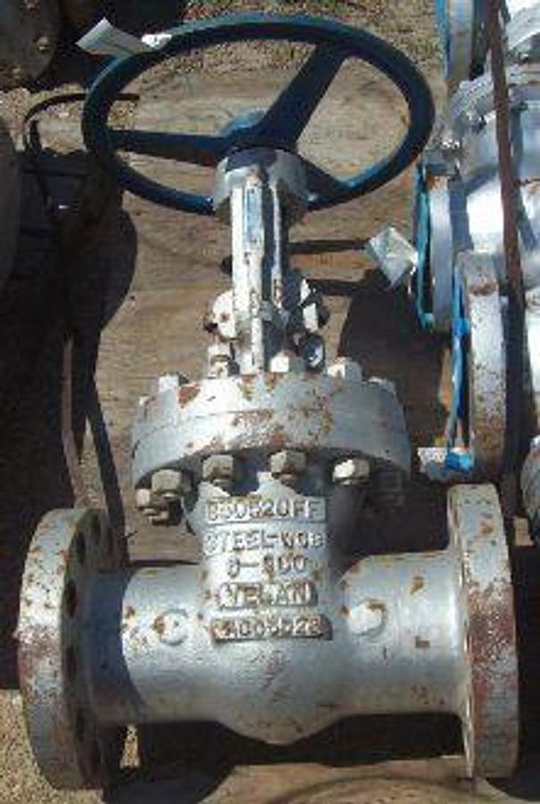Used QTY. 1. VELAN 6" 600 FLANGED RAISED FACE GATE VALVE. WCB (WELD ABLE CARBON STEEL) 6-600 STEEL WCB 850520FF A005028.