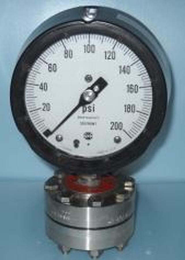 Used QTY. 1. AMETEK/ M+G DIVISION PSI GAUGE TYPE SB DIAPHRAGM 304 ST. STI ZERO-200 NEW. .