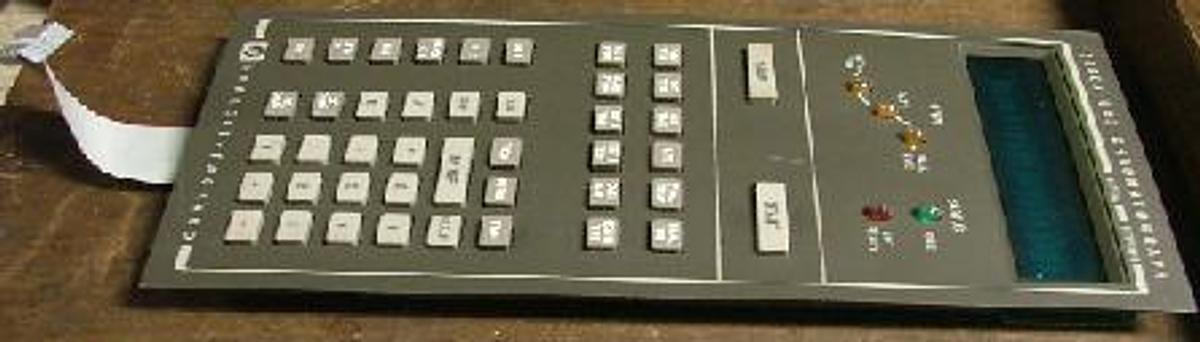 Used QTY. 13. HEWLETT PACKARD 5890A KEYPADS WITH CONTROL BOARD AND RIBBON CABLE.