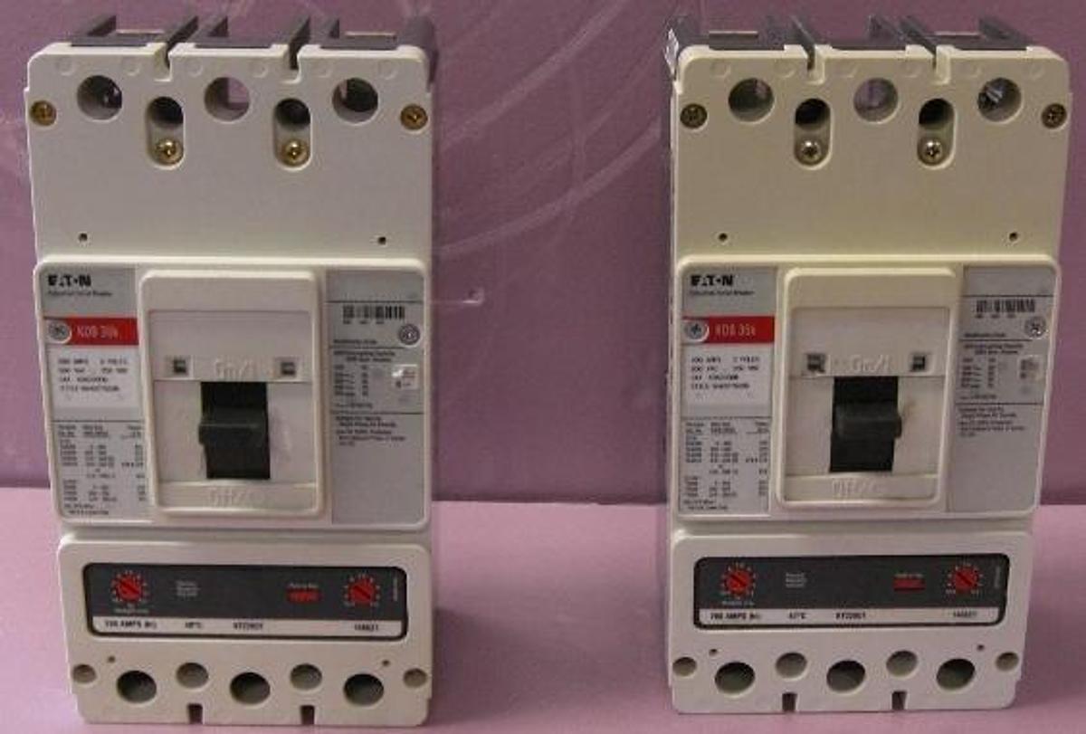 Used QTY. 2. EATON INDUSTRIAL CIRCUIT BREAKER KDB35K