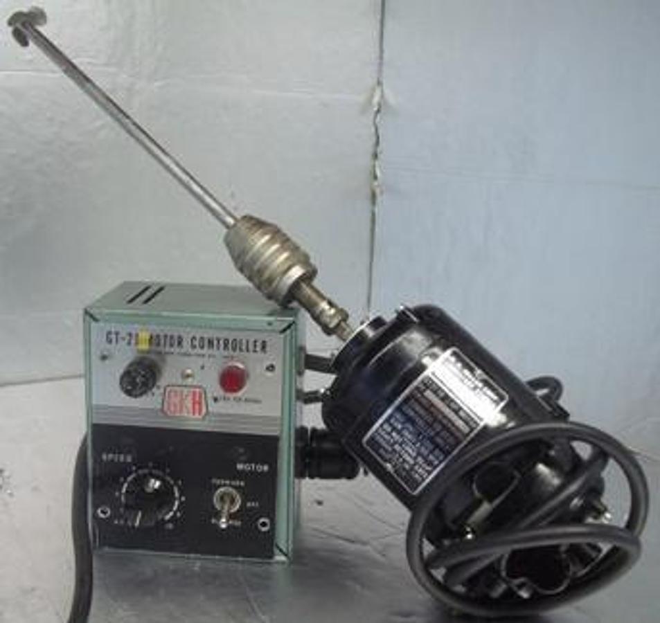 Used G.K.HELLER CORP LABORATORY LAB STAND OVERHEAD STIRRER GT21-18 1/40 HP. MOTOR
