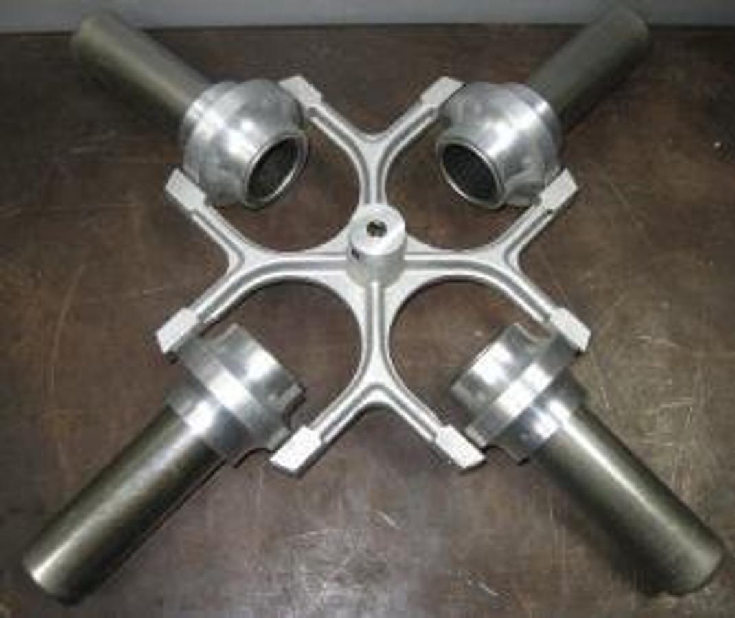 Used L-K INDUSTRIES OR KOEHLER BENCHMARK 2000 ALUMINUM CENTRIFUGE SWINGING BUCKET ROTOR WITH 4) IEC INTERNATIONAL SAMPLE SLEEVES