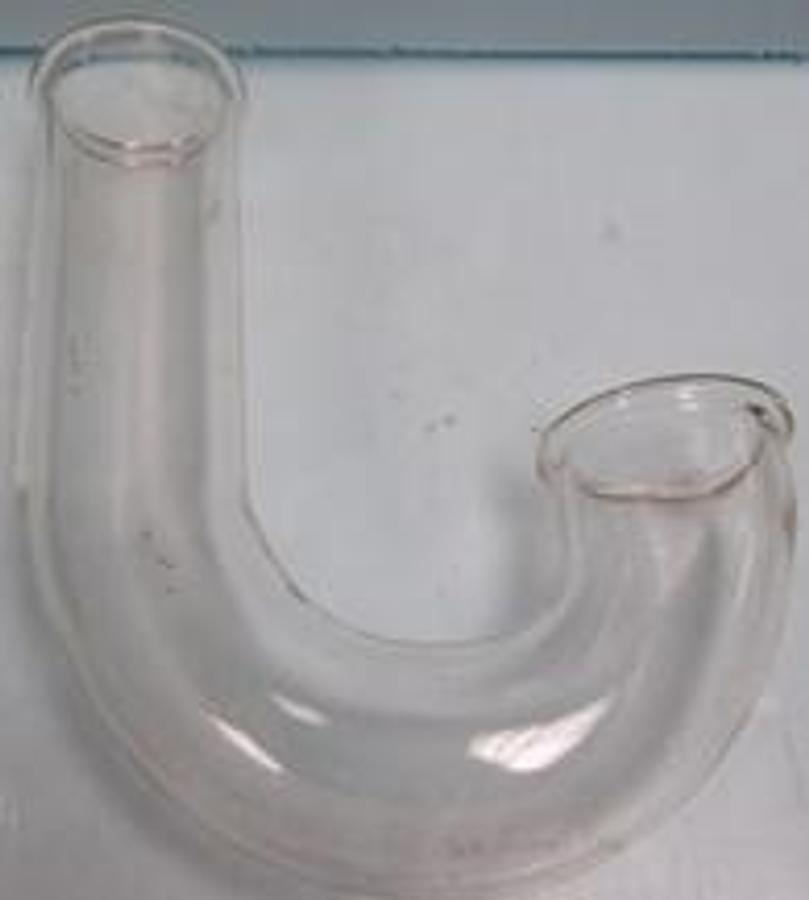 Used QTY. 1. PYREX GLASS 2" X 9" LONG J GLASS FITTING BEADED ENDS.