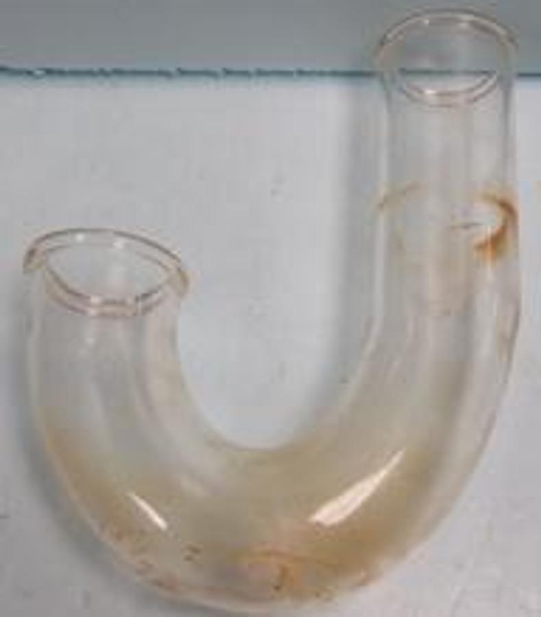 Used PYREX GLASS 2" GLASS J FITTING 10" LONG BEADED ENDS.