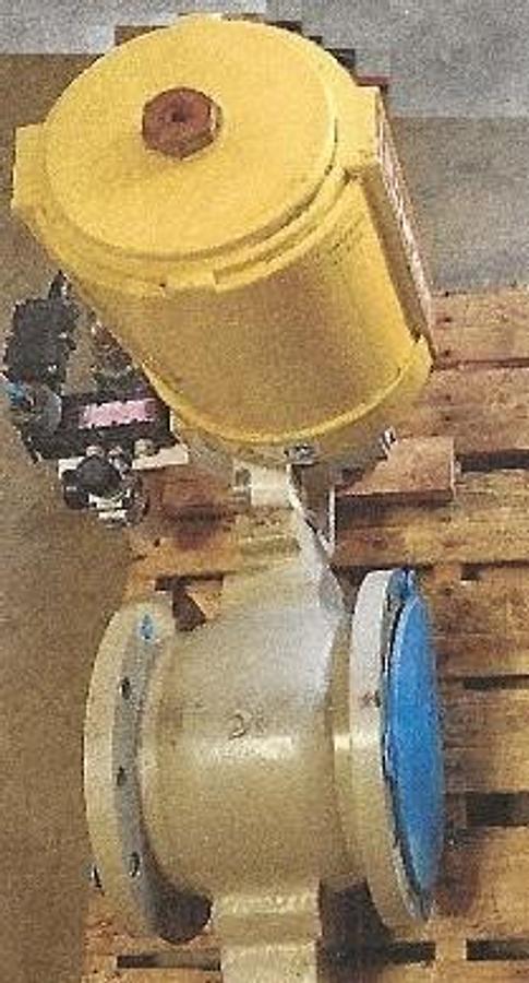 Used QTY. 1. VALTEK / FLOWSERVE 10" 150 LB. FLANGED SHEARSTREAM HPZV 3134 SEGMENTED V-PORT BALL VALVE WCB/316 RECONDITIONED.