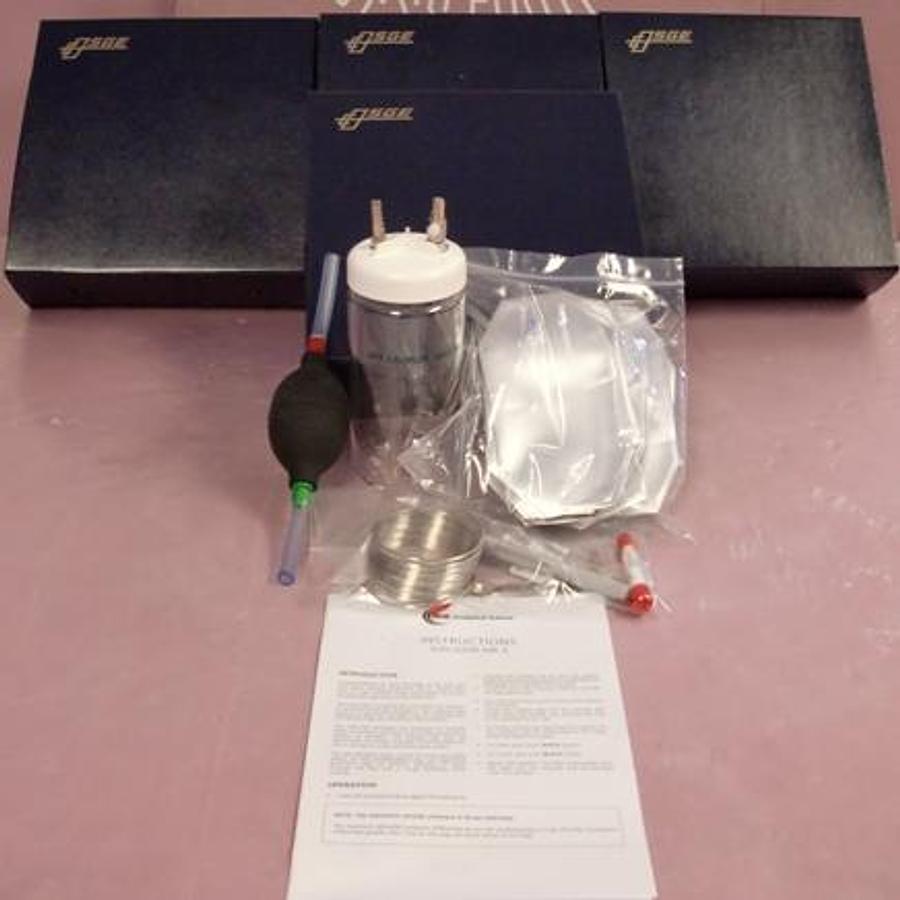 Used QTY. 5. SGA ANALYTICAL SCIENCE GAV-0200 MK II GAS SAMPLERS EACH INCLUDES 1 GAV-200 MK II CANISTER ASSEMBLY INCLUDING VALVE AND FITTINGS 1 GAV-B ASPIRATOR BULB WITH COUPLING TUBING 10 GAV-200 MK II RE-SEALABLE SAMPLE BAGS 2 BN/16