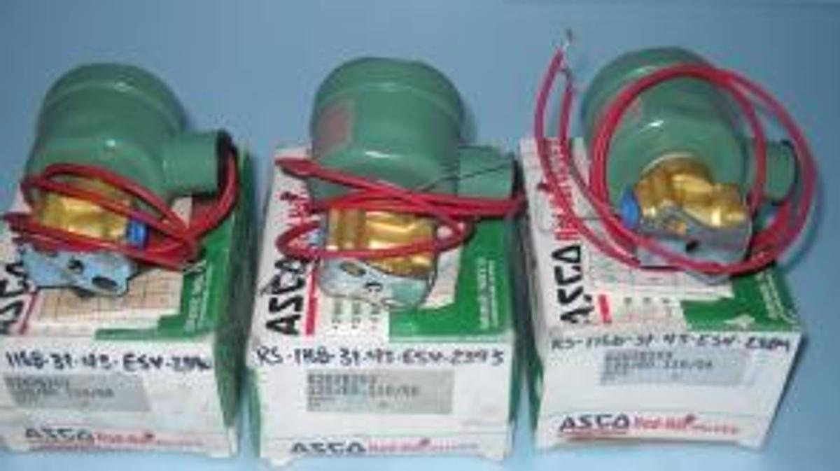 Used QTY. 3. ASCO REDHAT VALVES NEW 8262B203 120/60