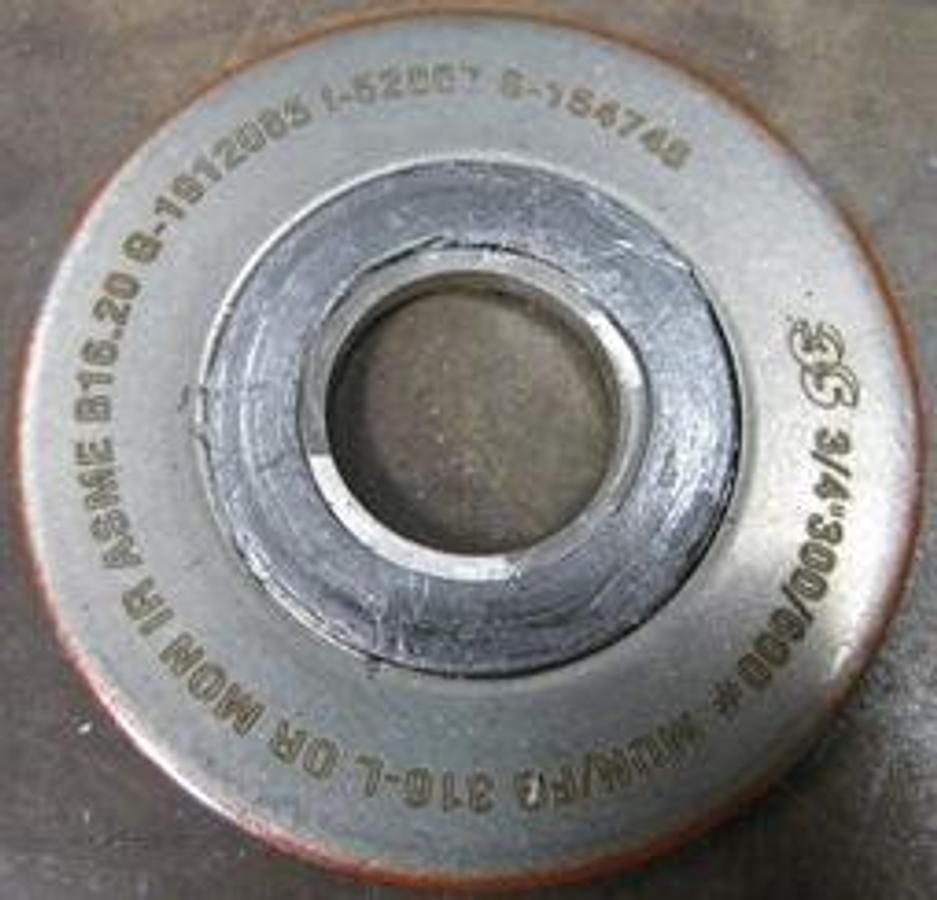 Used QTY. 1. 3S ¾" 300/600 MON/FG 316-L OR MON IR ASME B16.20 G-1912085 I-52867 S-154748.