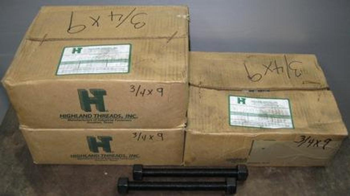 Used HIGHLAND THREADS INC. BOX OF 30 STUDS WITH NUTS