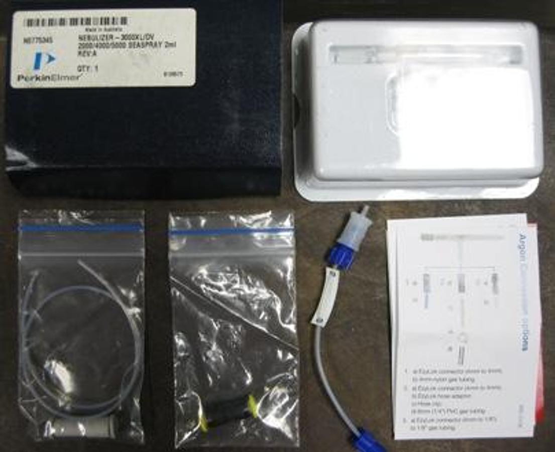 Used QTY. 1. PERKIN ELMER NEBULIZER-3000XL/DV 2000/4000/5000 SEA SPRAY 2 ML REV: A