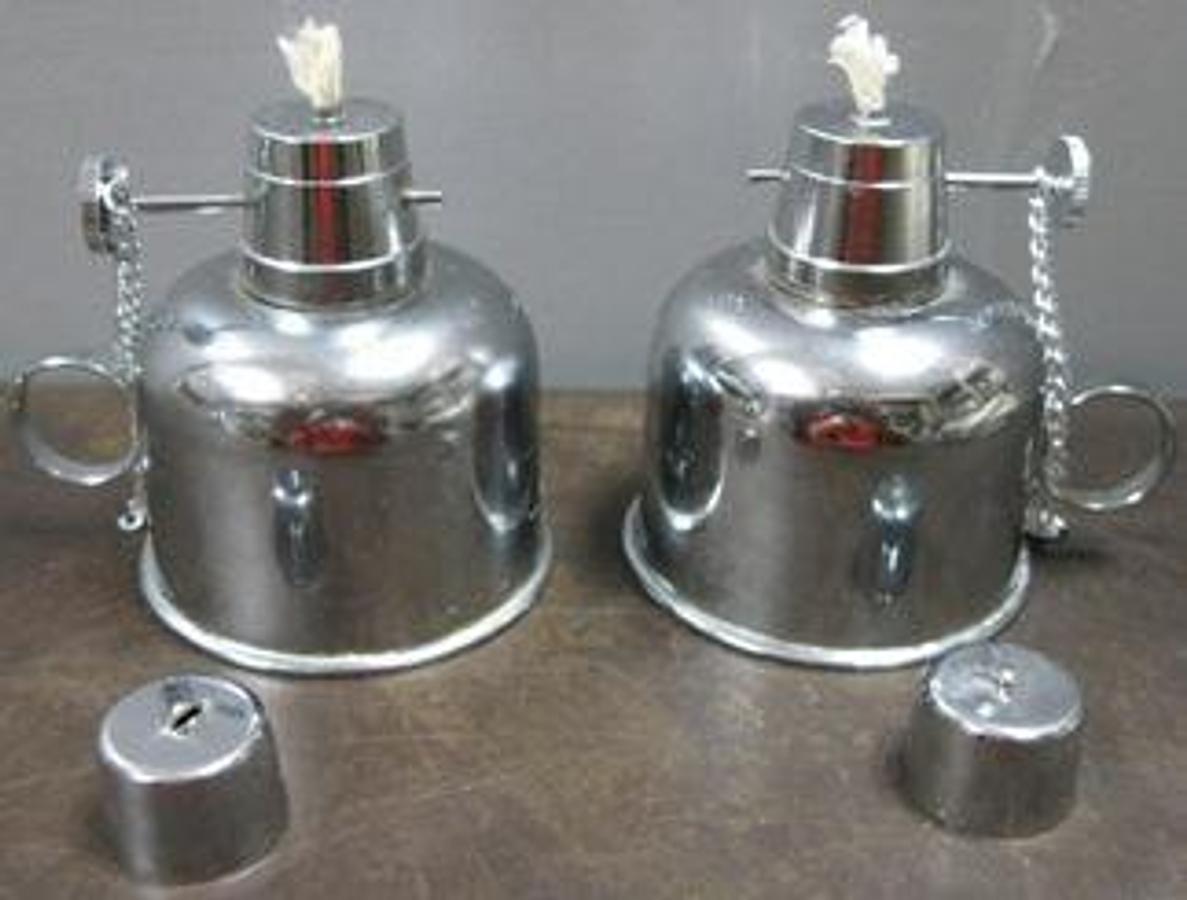 Used SILVER PLATED ALCOHOL BURNERS NEW SURPLUS OLD WAREHOUSE STOCK.