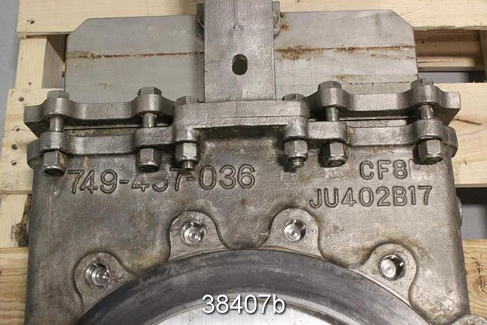 Used Fabri 16" Hand Operated Knife Gate Valve #38407