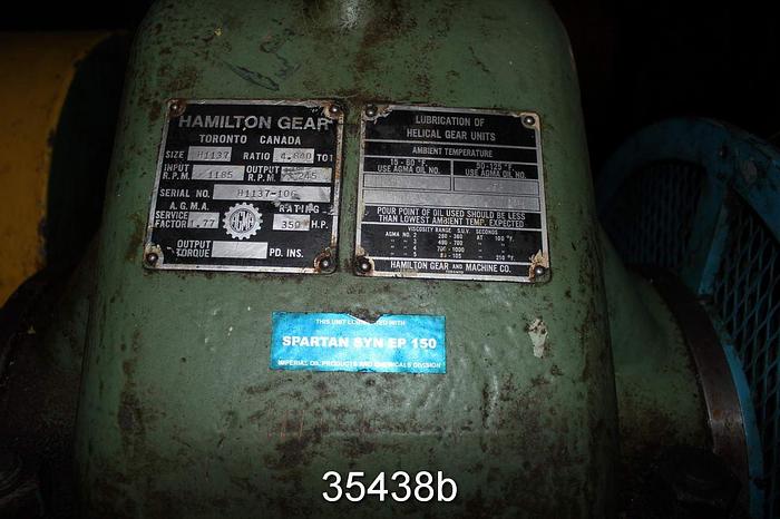 Used Hamilton H1137 Gear Reducer, 4.84/1 Ratio, 350Hp #35438