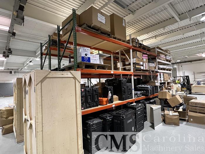 Used Small Millwork Shop Drill Press, Blum Press, Sander, Boring Machines, Pallet Racking
