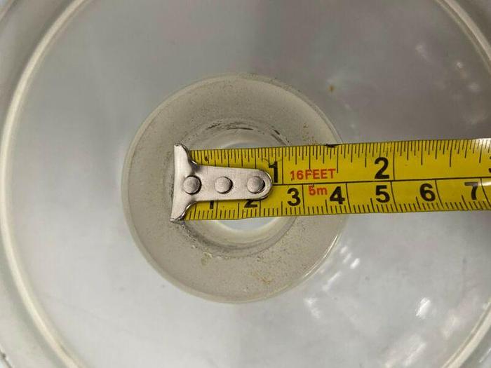 Used 12" Diameter Glass Laboratory Top w/ 2" OD Opening