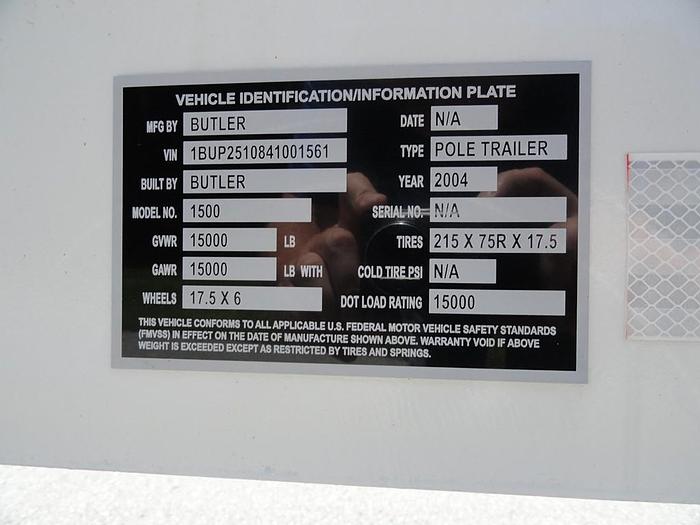 Used Butler 1500 SA 32ft Pole Trailer - 01561e