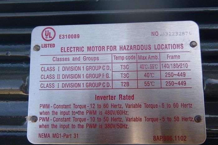 Unused Motor, 3 HP, North American, 1770 RPM Out, 230/460V #C744065